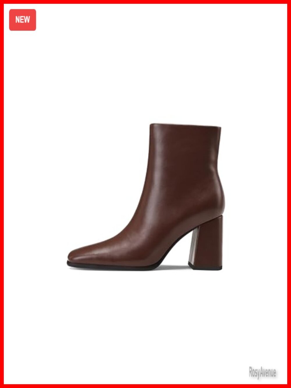 Women's Chunky Block Heel Square Toe Ankle Booties Faux Leather Side Zip Short
